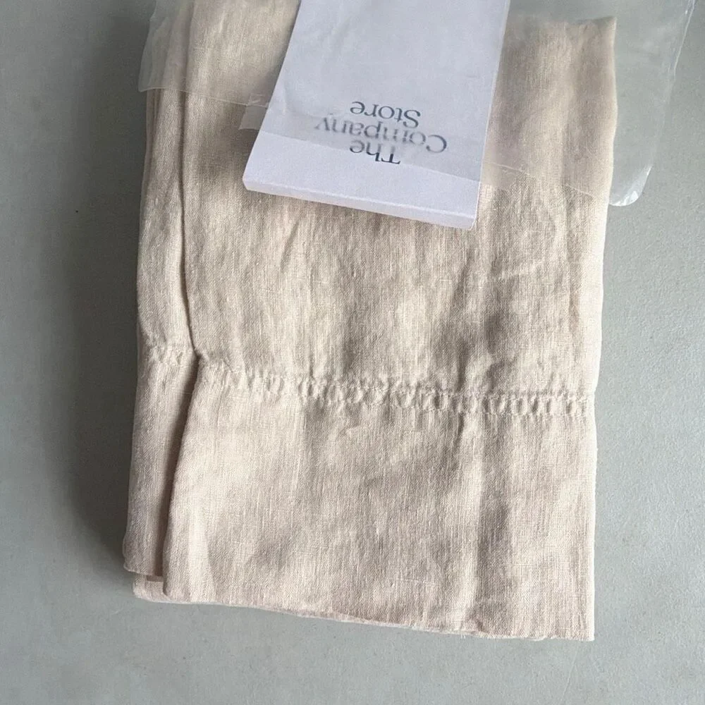 New Company Store Legends Hotel Parchment Vintage Linen King Pillowcases Set of
